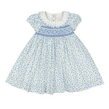 Antionette Paris Isadora Floral Blue Short Puff Dress