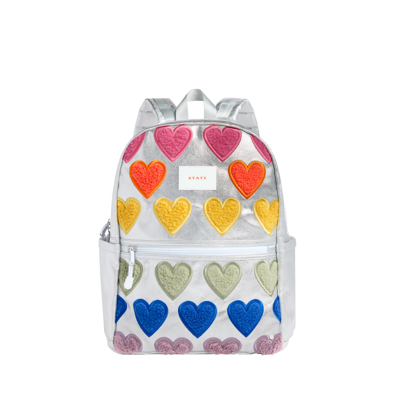 State Kane Double Pocket Backpack- Fuzzy Hearts