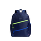 Kane Double Pocket Backpack- Navy Diagonal Zippers
