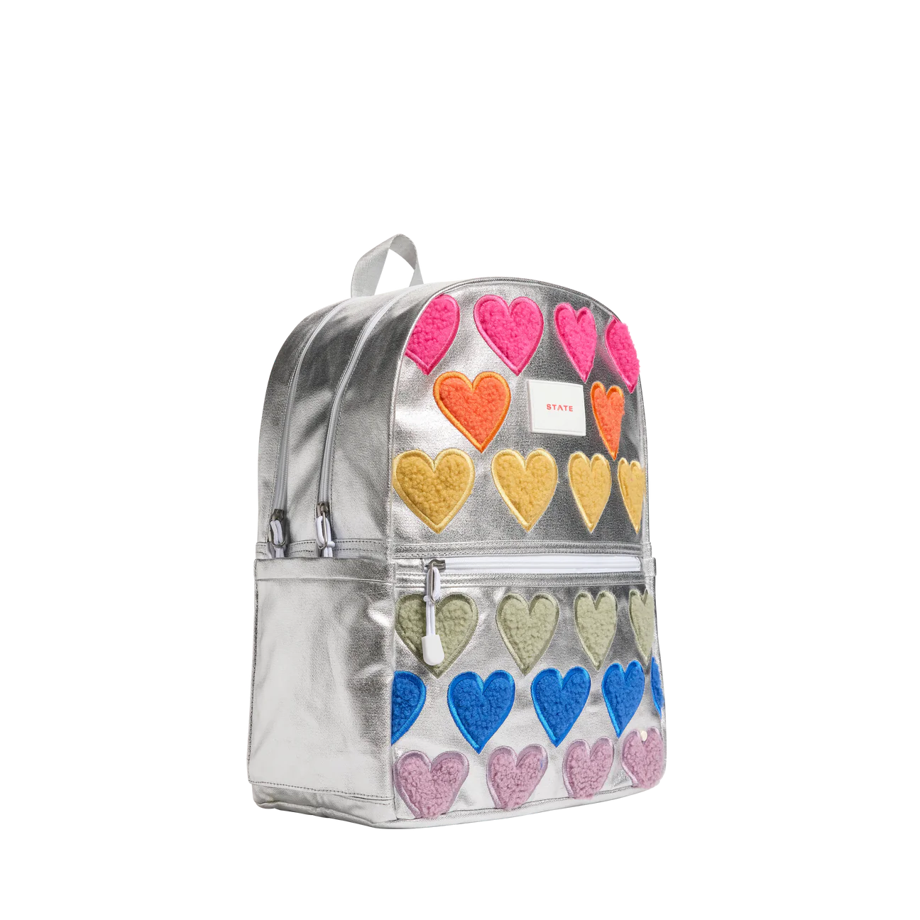 State Kane Double Pocket Backpack- Fuzzy Hearts