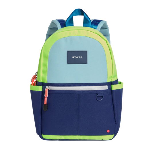 STATE Kane Mini Backpack- Navy and Neon