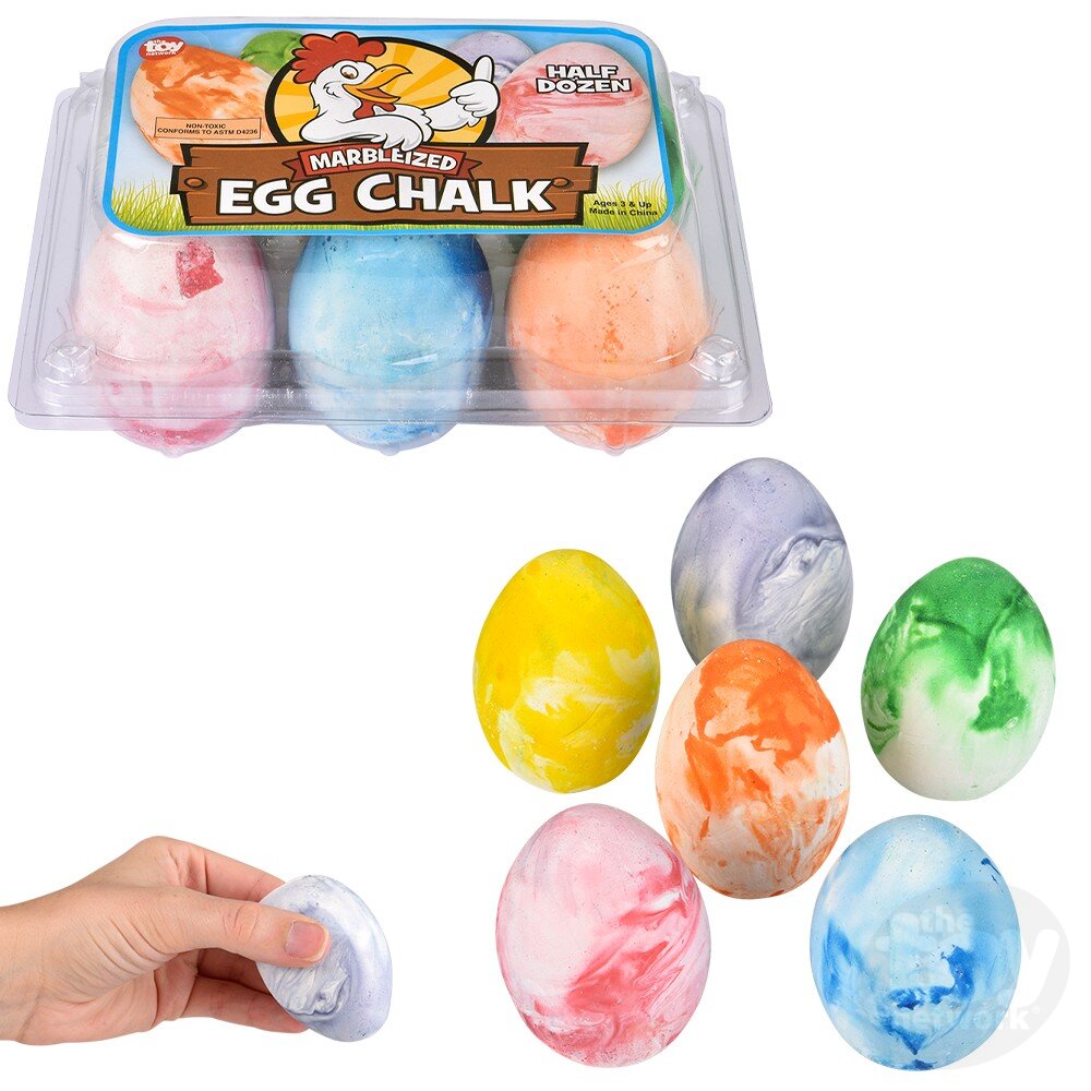 The Toy Network 2.5" Marbleized Egg Sidewalk Chalk