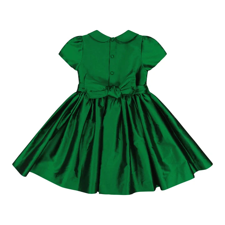 Antionette Paris Stella Green Silk Smocked Dress