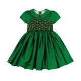 Antionette Paris Stella Green Silk Smocked Dress