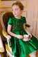 Antionette Paris Stella Green Silk Smocked Dress