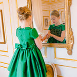 Antionette Paris Stella Green Silk Smocked Dress
