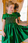 Antionette Paris Stella Green Silk Smocked Dress