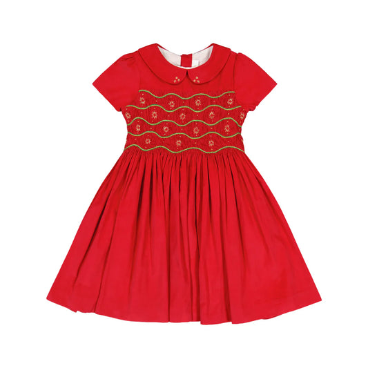 Antionette Paris Stella Red Silk Smocked Dress