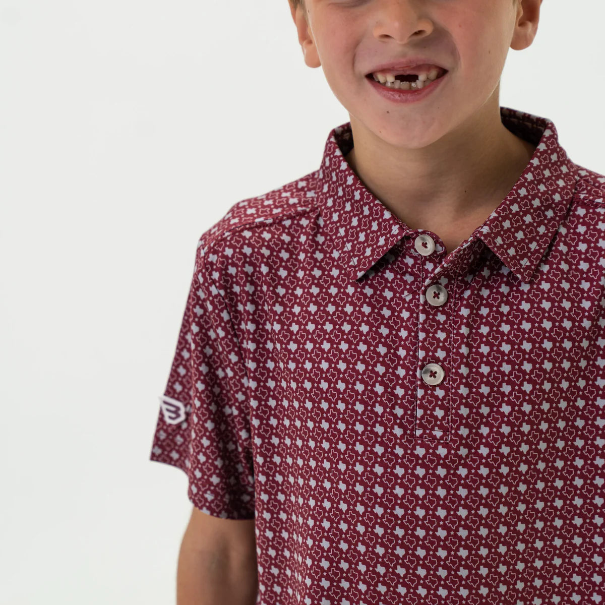 Maroon & Gray Texas Polo
