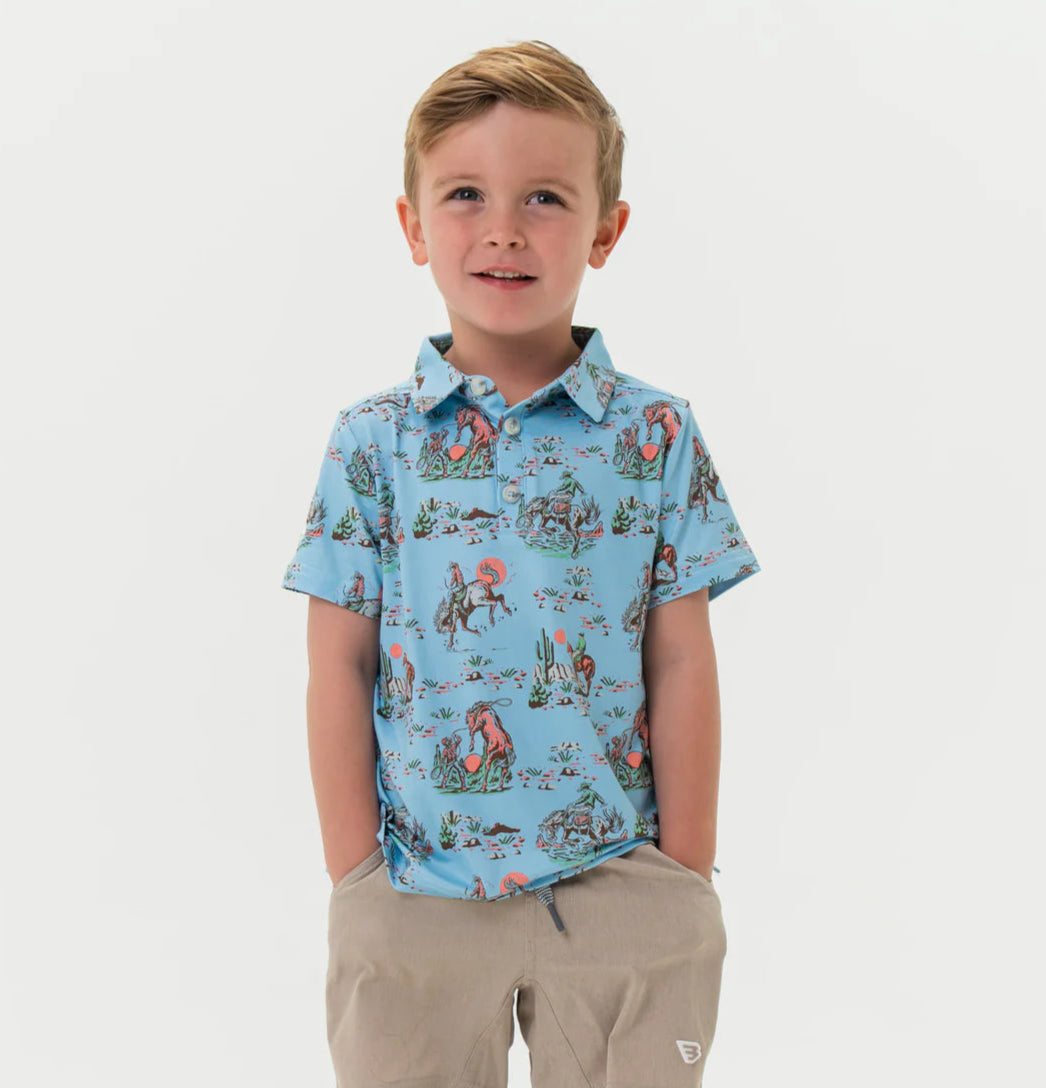 Burlebo Youth Polo- Cowboy Up- Blue