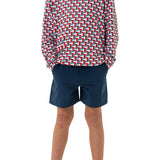 Burlebo Youth Everyday Short- Deep Water Navy With Mayan Pocket