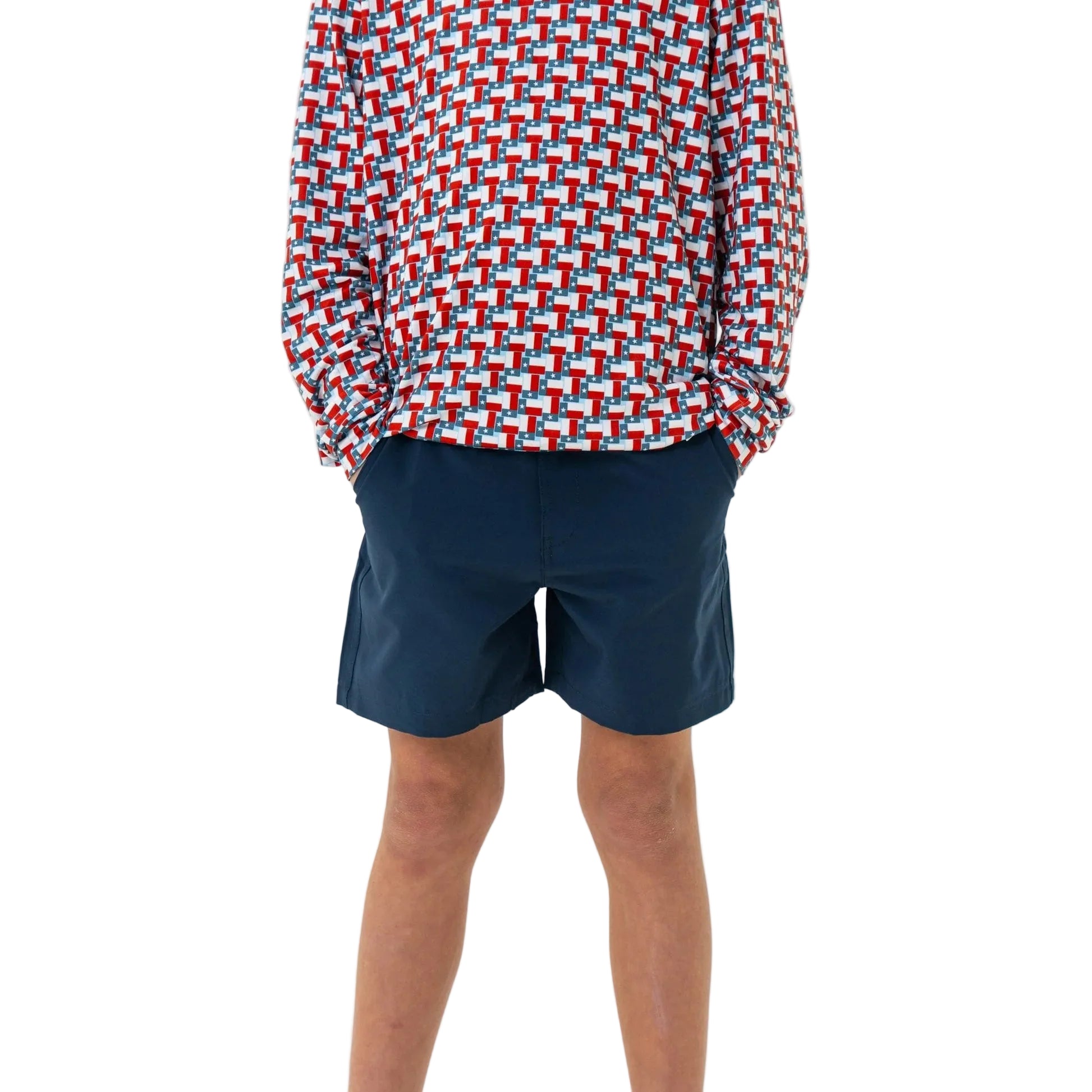 Burlebo Youth Everyday Short- Deep Water Navy With Mayan Pocket