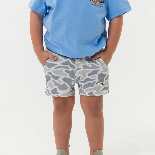 Burlebo Youth Athletic Short- White Camo