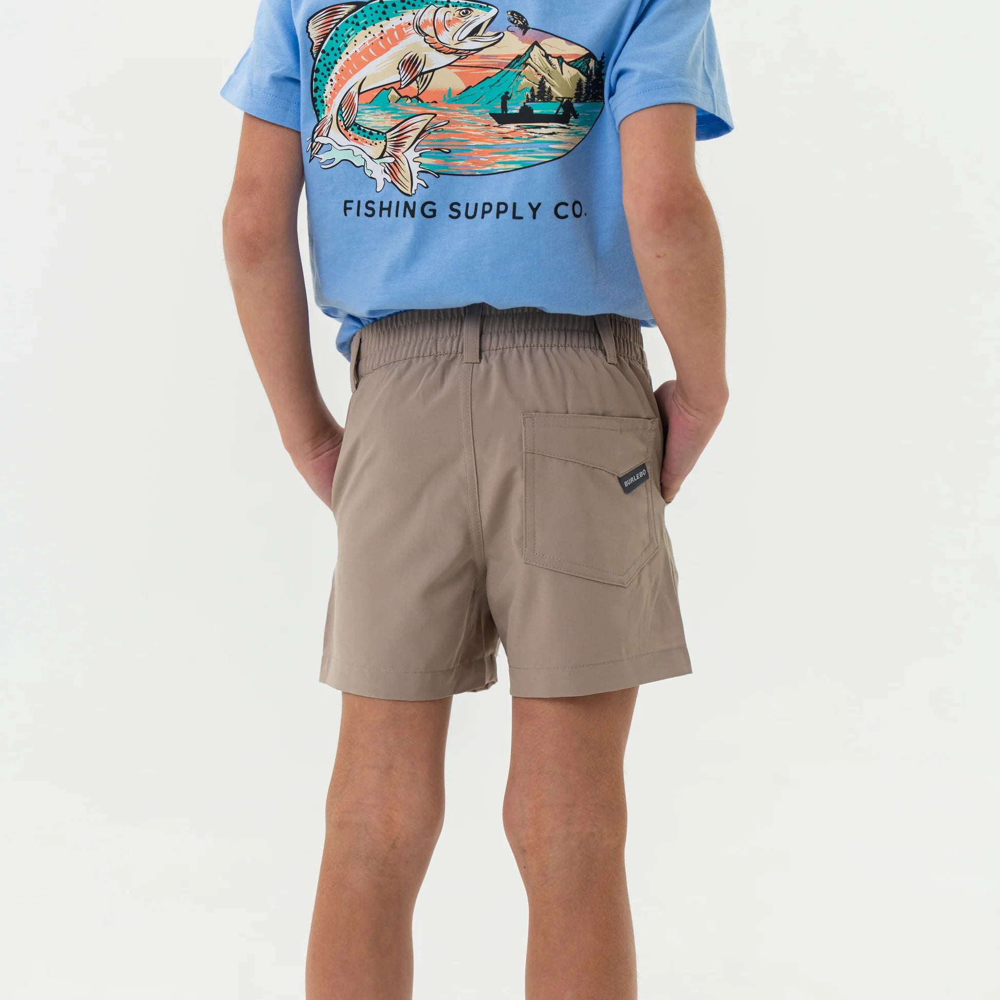 Burlebo Youth Everyday Short- Cobblestone Khaki With Duck Hunt Pocket