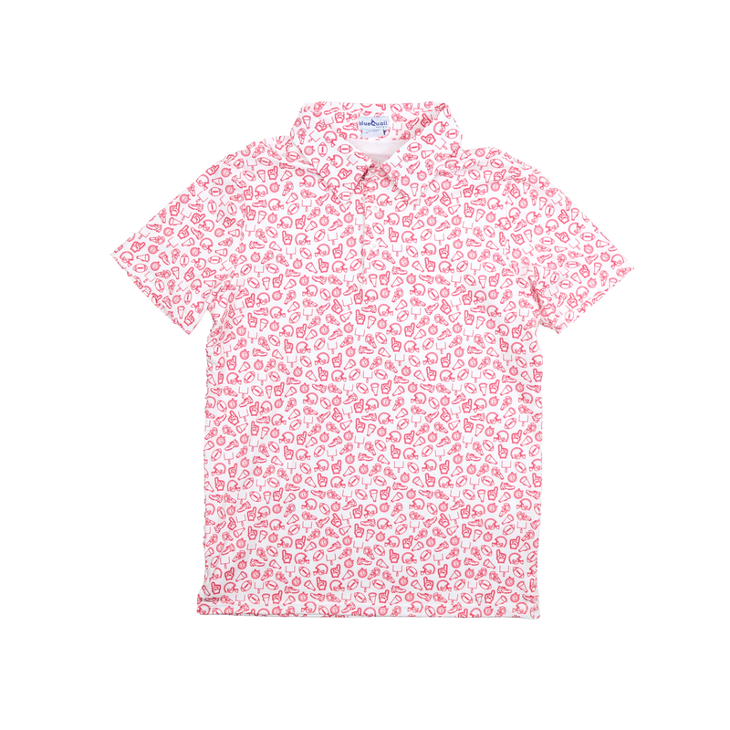 BlueQuail Kickoff Red Polo Short Sleeve Shirt