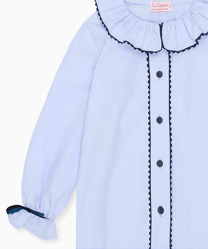 La Coqueta Blue Sacha Long Sleeve Shirt