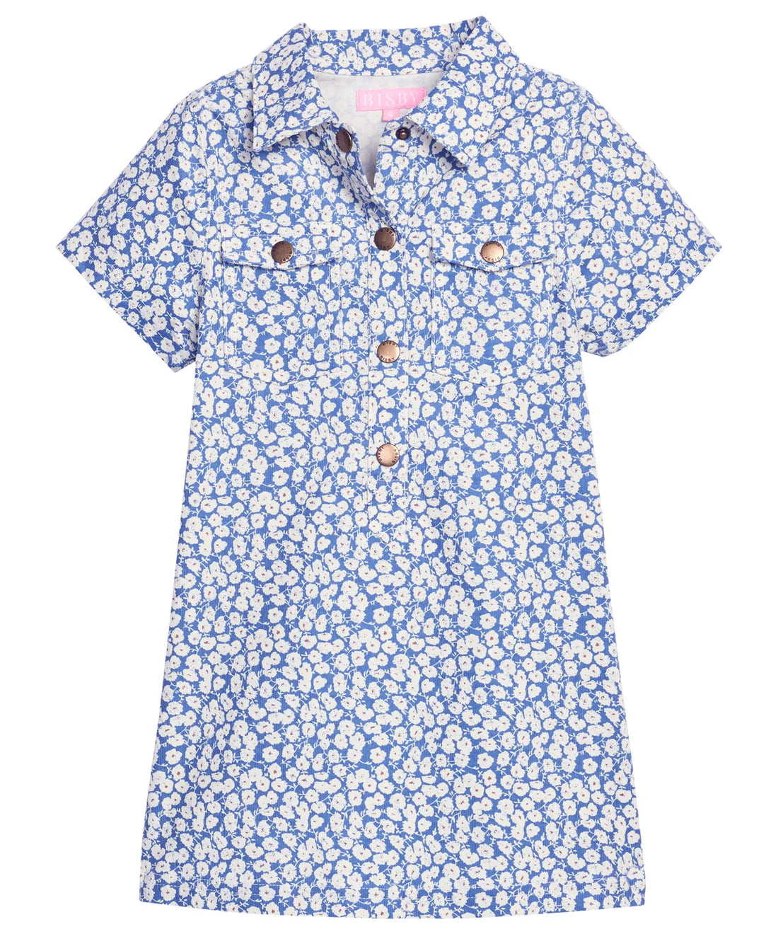 BISBY Safari Popover Dress- French Blue Corduroy