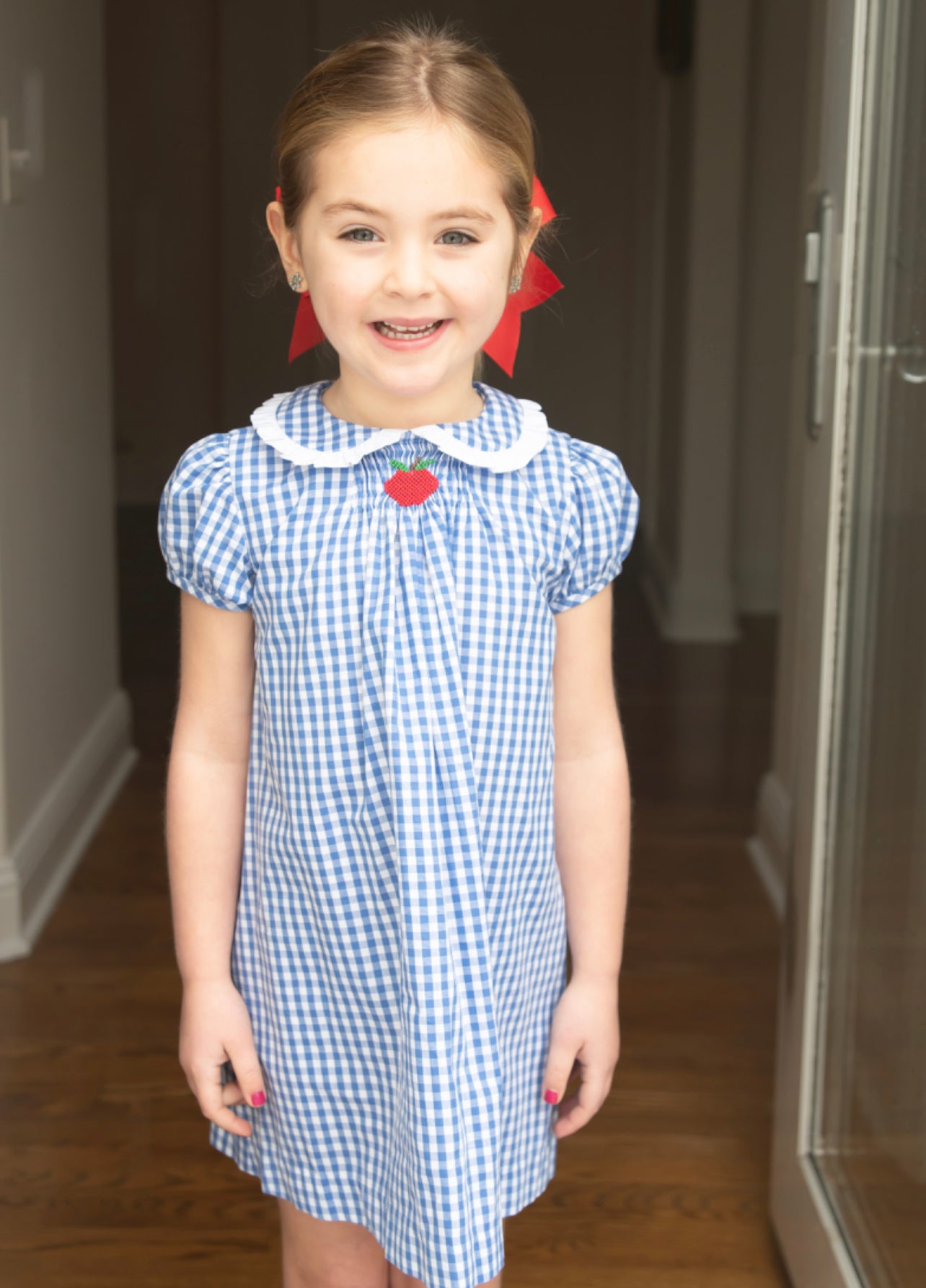 James and Lottie Sage Smocked Dress