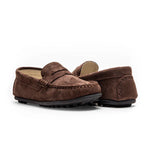 Children Chic Sam Brown Suede Penny Loafers