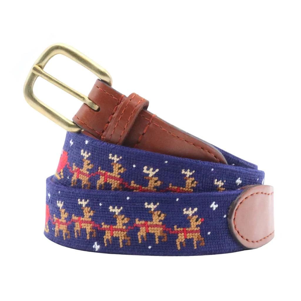 Smathers and Branson Santa's Sleigh Children's Needlepoint Belt