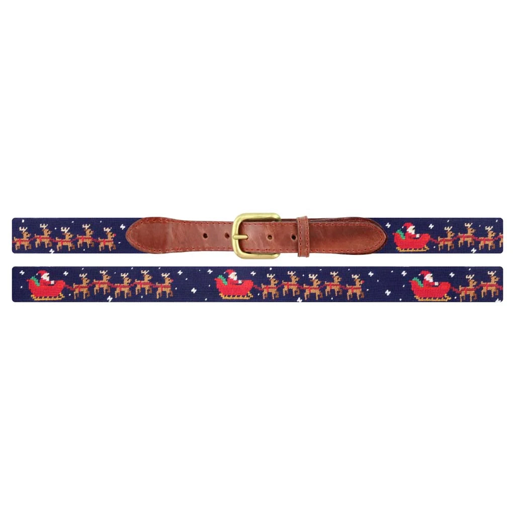 Smathers and Branson Santa's Sleigh Children's Needlepoint Belt