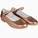 La Coqueta Rose Gold Girl Scallop Mary Jane
