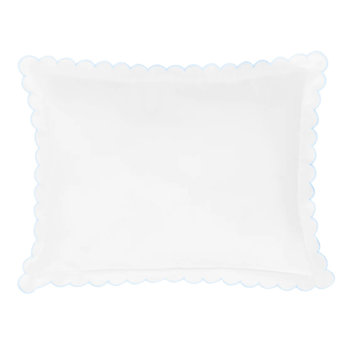 Little English Scallop Baby Pillowcase- Sky