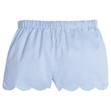 Little English Scallop Short - Blue Breeze Twill