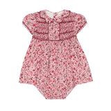 La Coqueta Pink Bird Floral Scarlett Baby Girl Hand-Smocked Set