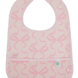 The Wipe It Bib- Bows on Pink