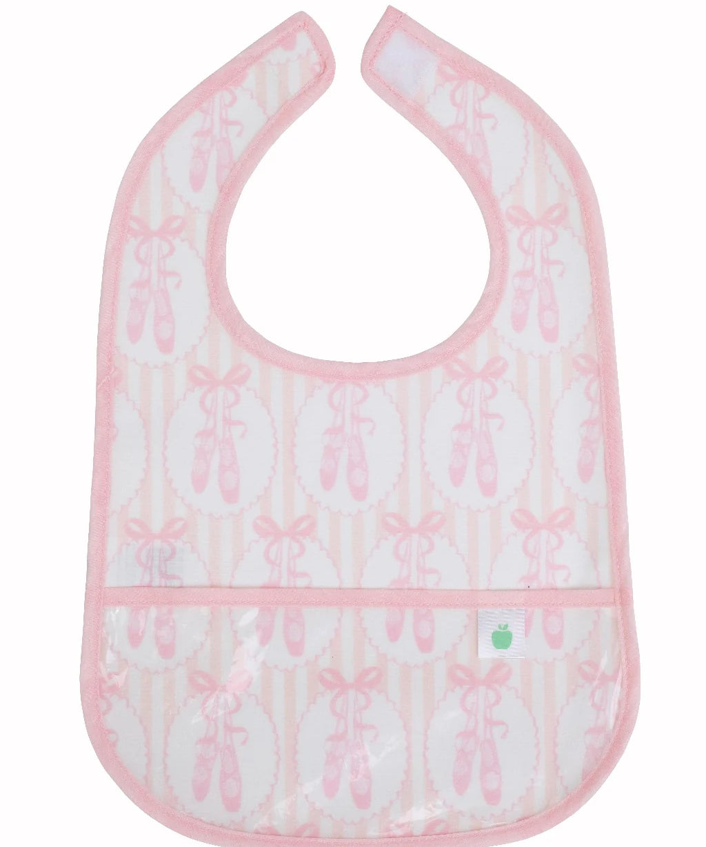 Apple of My Isla The Wipe It Bib- Ballet