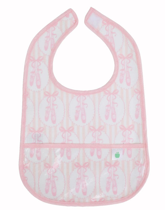 Apple of My Isla The Wipe It Bib- Ballet