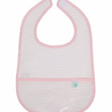 The Wipe It Bib- Pink Stripe