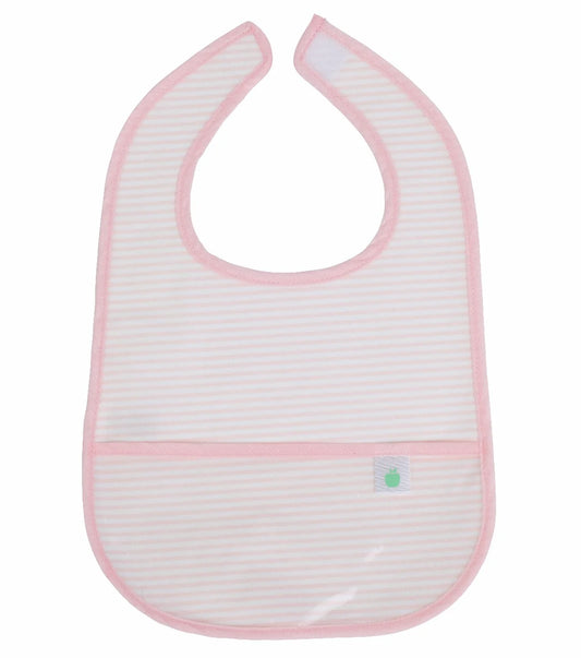 The Wipe It Bib- Pink Stripe