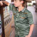 BlueQuail Post Oak Camo Pearl Snap Short Sleeve Shirt
