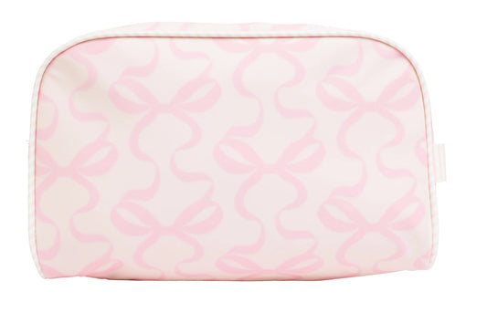 Apple Of My Isla Bows on Pink Dopp Kit