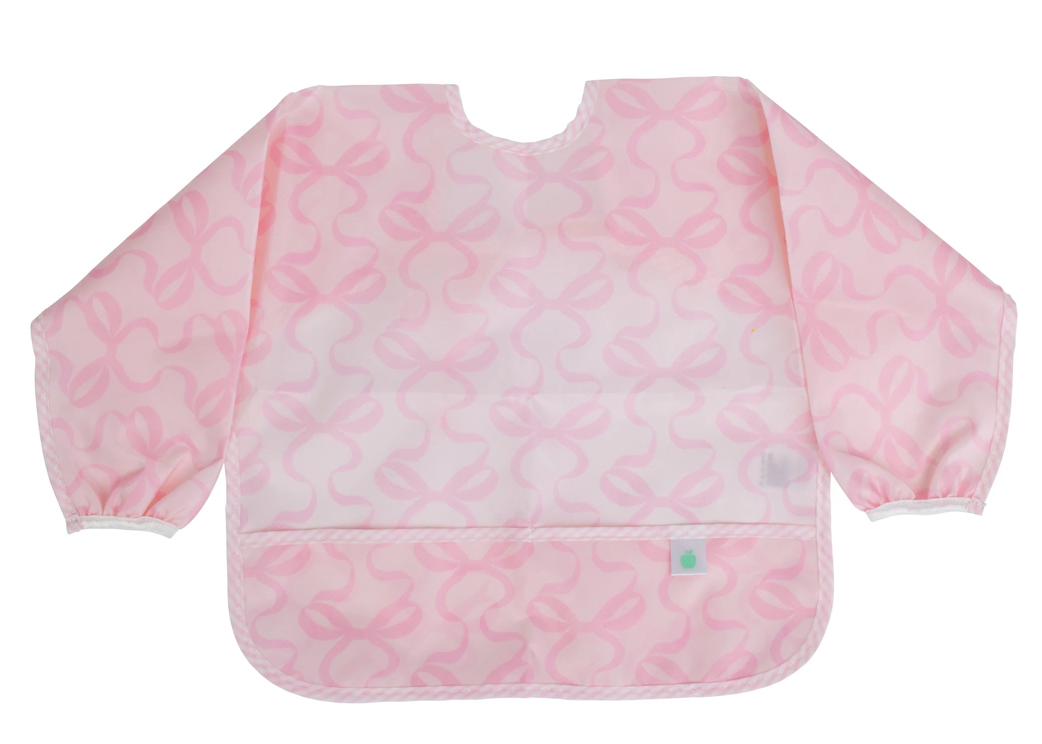 Apple of My Isla Bows on Pink Cover Everything Bib