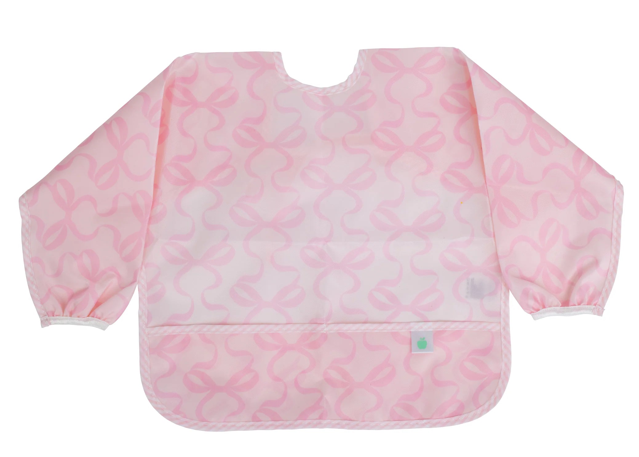 Apple of My Isla Bows on Pink Cover Everything Bib