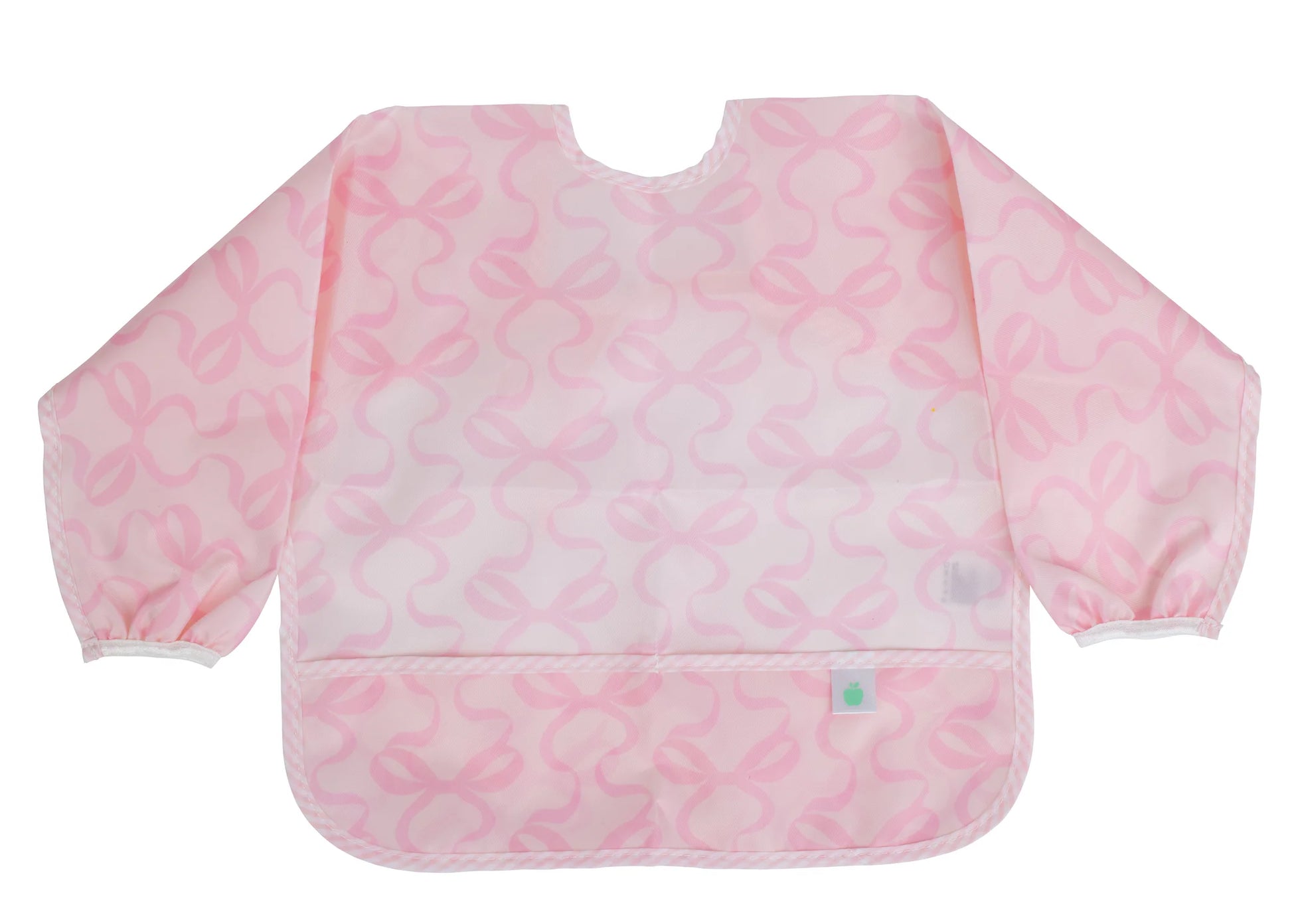 Apple of My Isla Bows on Pink Cover Everything Bib