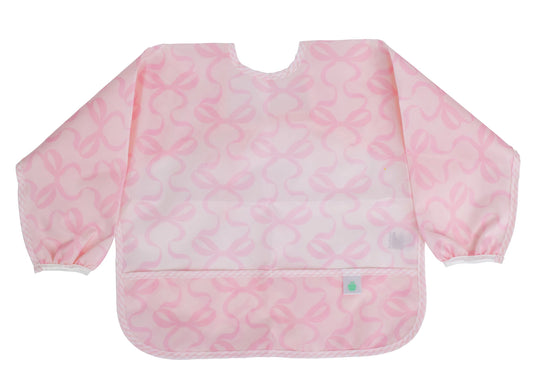 Apple of My Isla Bows on Pink Cover Everything Bib