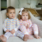 Lila and Hayes Parker Boys' Zipper Pajama - Preppy Pumpkin Bright