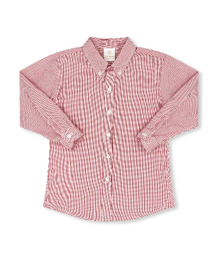 Lullaby Set Brees Button Down - Redford Red Windowpane