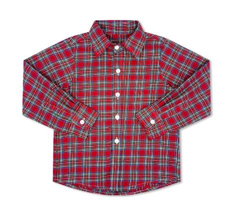 Lullaby Set Brees Button Down - Woodstock Plaid