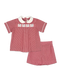Lullaby Set Noah Ribbon Short Set- Ridgeland Red Minigingham