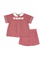 Lullaby Set Noah Ribbon Short Set- Ridgeland Red Minigingham