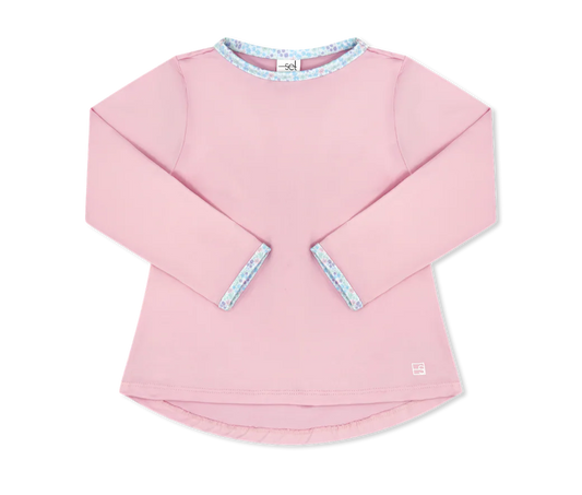 Set Athletics Taylor Long Sleeve Top - Cotton Candy Pink and Frosted Floral