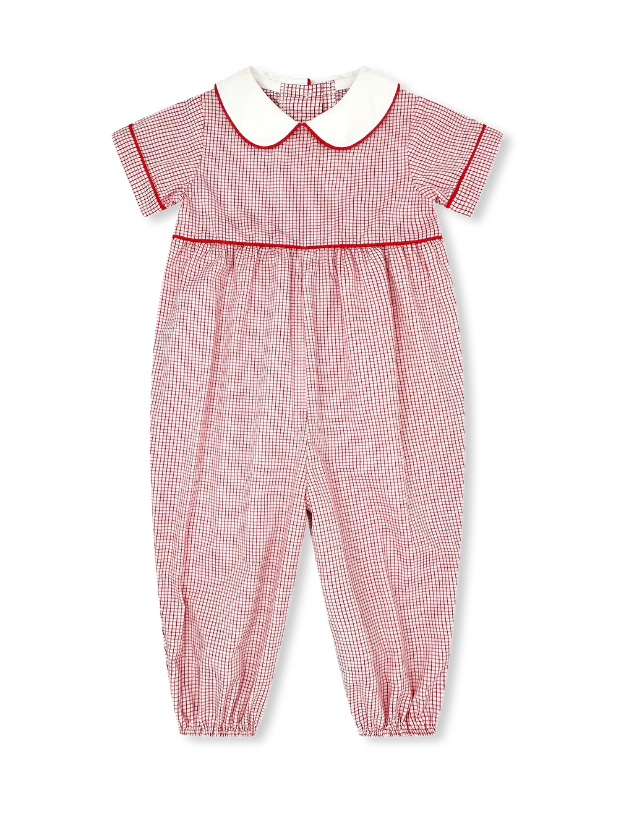 Lullaby Set Rover Romper - Redford Red Windowpane