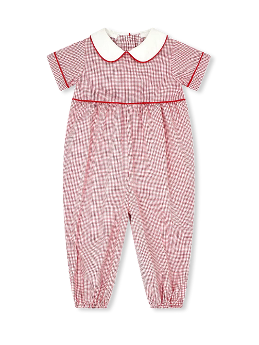Lullaby Set Rover Romper - Redford Red Windowpane