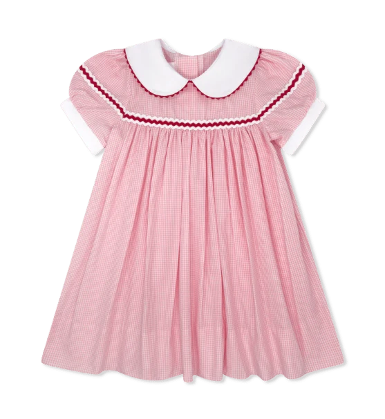 Lullaby Set Kendall Dress- Classic Pink Mini Gingham