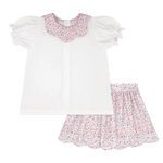 Lullaby Set Susie Scallop Skirt- Pumpkin Grove Floral